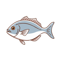 scup porgy vector icon, fish vector illustration - simple illustration of scup porgy perfect for logos, and fish - themed designs.
