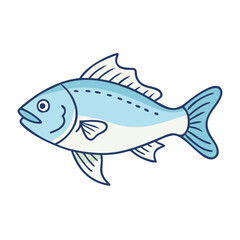 sea bass vector icon, fish vector illustration - simple illustration of sea bass perfect for logos, and fish - themed designs.