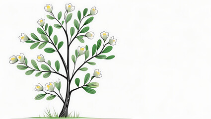 Fototapeta premium simple spruce tree flower vector art, created by generative ai