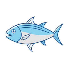 Obraz premium skipjack tuna vector icon, fish vector illustration - simple illustration of skipjack tuna perfect for logos, and fish - themed designs.
