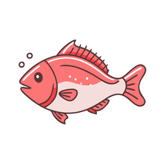 snapper vector icon, fish vector illustration - simple illustration of snapper perfect for logos, and fish - themed designs.
