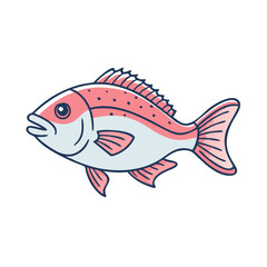 snapper vector icon, fish vector illustration - simple illustration of snapper perfect for logos, and fish - themed designs.