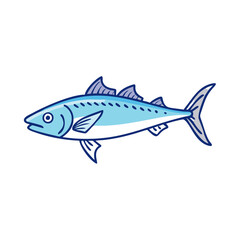 Obraz premium spanish mackerel vector icon, fish vector illustration - simple illustration of spanish mackerel perfect for logos, and fish - themed designs.
