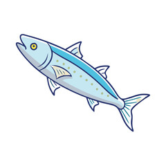 spanish mackerel vector icon, fish vector illustration - simple illustration of spanish mackerel perfect for logos, and fish - themed designs.