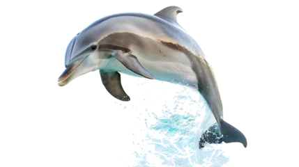 Fototapeten dolphin jumping isolated on white © Gomez