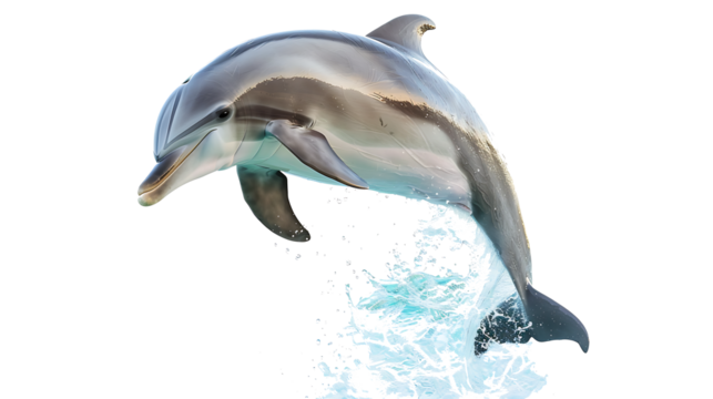 dolphin jumping isolated on white