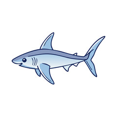 thresher shark vector icon, fish vector illustration - simple illustration of thresher shark perfect for logos, and fish - themed designs.