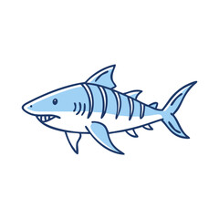 tiger shark vector icon, fish vector illustration - simple illustration of tiger shark perfect for logos, and fish - themed designs.