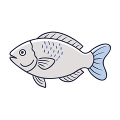 tilapia vector icon, fish vector illustration - simple illustration of tilapia perfect for logos, and fish - themed designs.