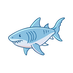 Obraz premium tiger shark vector icon, fish vector illustration - simple illustration of tiger shark perfect for logos, and fish - themed designs.