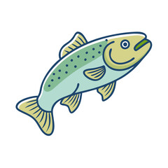 trout vector icon, fish vector illustration - simple illustration of trout perfect for logos, and fish - themed designs.
