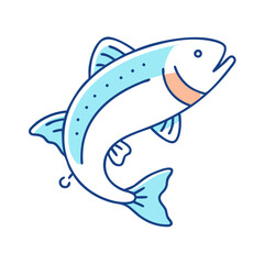 trout vector icon, fish vector illustration - simple illustration of trout perfect for logos, and fish - themed designs.