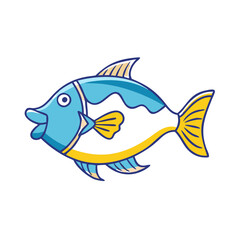 triggerfish vector icon, fish vector illustration - simple illustration of triggerfish perfect for logos, and fish - themed designs.