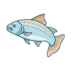 trout vector icon, fish vector illustration - simple illustration of trout perfect for logos, and fish - themed designs.