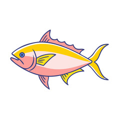 yellowfin tuna vector icon, fish vector illustration - simple illustration of yellowfin tuna perfect for logos, and fish - themed designs.