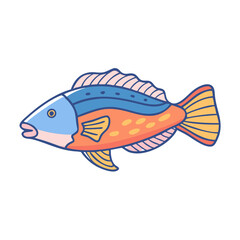 wrasse vector icon, fish vector illustration - simple illustration of wrasse perfect for logos, and fish - themed designs.