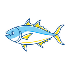 yellowfin tuna vector icon, fish vector illustration - simple illustration of yellowfin tuna perfect for logos, and fish - themed designs.