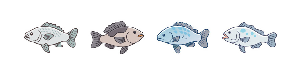 barramundi vector icon, fish vector illustration - simple illustration of barramundi perfect for logos, and fish - themed designs.