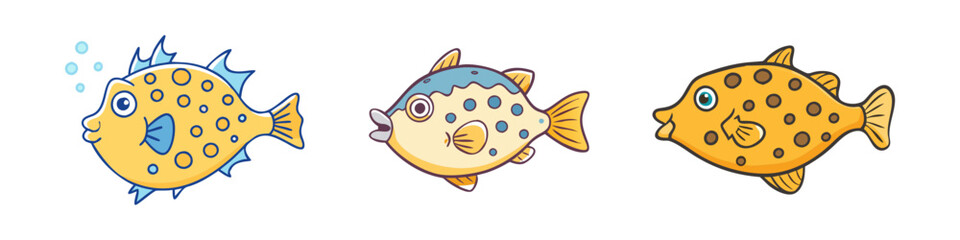 boxfish vector icon, fish vector illustration - simple illustration of boxfish perfect for logos, and fish - themed designs.