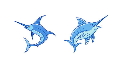 blue marlin vector icon, fish vector illustration - simple illustration of blue marlin perfect for logos, and fish - themed designs.