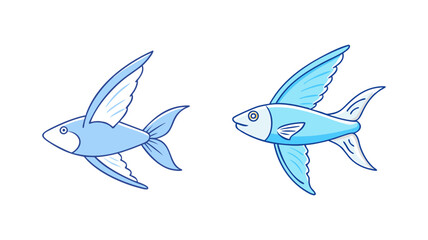 flying fish vector icon, fish vector illustration - simple illustration of flying fish perfect for logos, and fish - themed designs.
