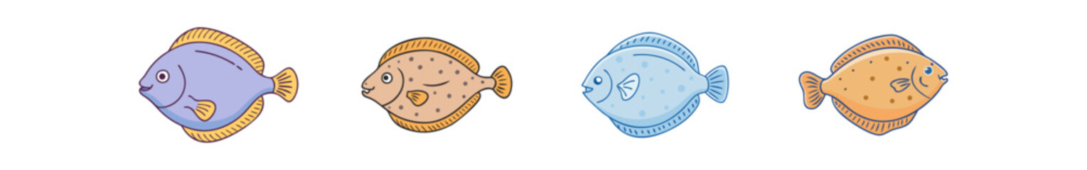 flounder vector icon, fish vector illustration - simple illustration of flounder perfect for logos, and fish - themed designs.
