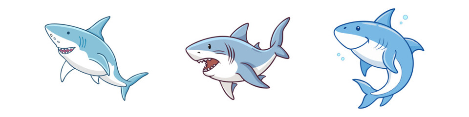 great white shark vector icon, fish vector illustration - simple illustration of great white shark perfect for logos, and fish - themed designs.