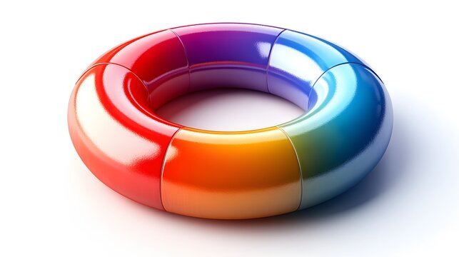 Colorful donut chart with labeled sections and gradients on a sleek white background