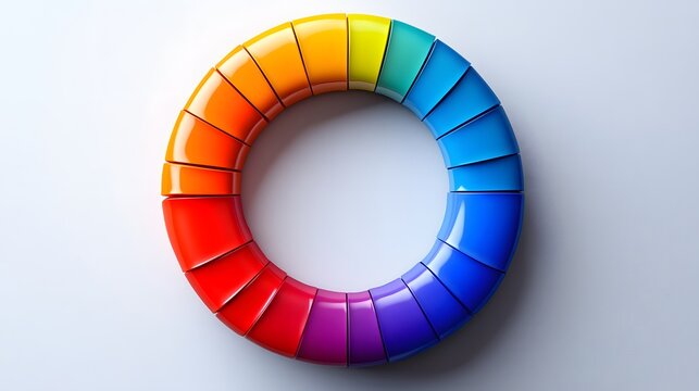 Colorful donut chart with labeled sections and gradients on a sleek white background