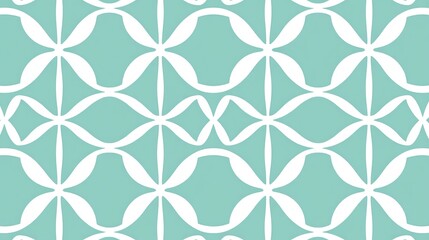 Abstract Teal and White Floral Pattern Design