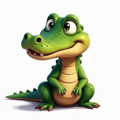 Fototapeta premium Cute Cartoon Crocodile Illustration, isolated background