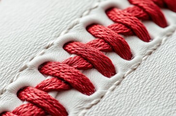 A football with red stitching on the side
