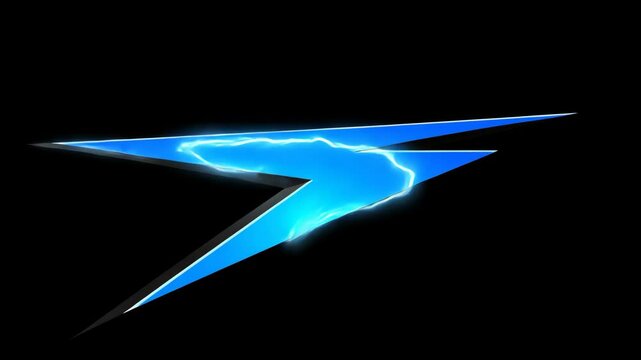 Vivid blue lightning bolt design on a dark background showcasing modern graphic elements