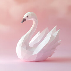 Fototapeta premium Geometric Swan clay cute illustration