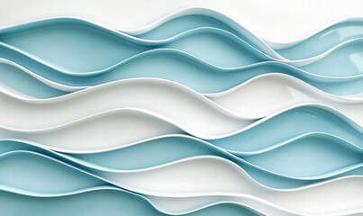 Fototapeta premium The image is a blue and white wave pattern