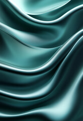 Obraz premium Deep green aventurine satin fabric with shimmering light reflections and soft gradient shadows. Luxurious and elegant blank design.