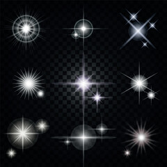 mega pack of silver sparkling element background with blur effect
