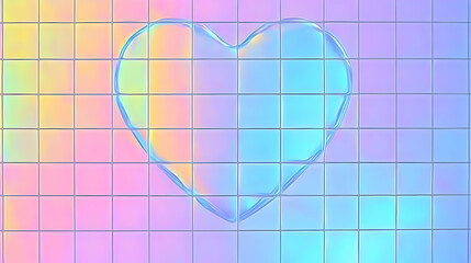 Pastel Grid Heart Abstract Illustration
