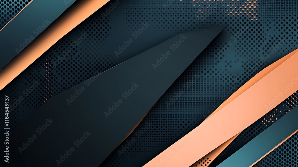 Aufkleber abstract dark background with orange lines, dots