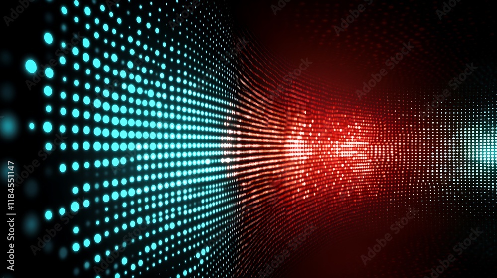 Poster Abstract blue and red light stream data flow background
