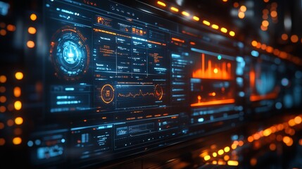 Obraz premium Futuristic Digital Interface: A Glimpse into Advanced Technology