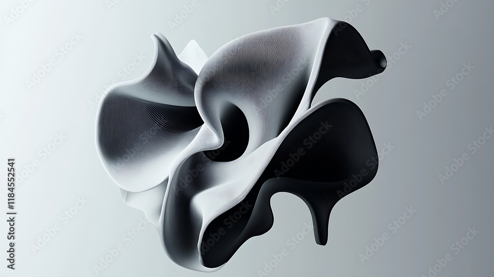 Poster abstract monochrome form on plain background