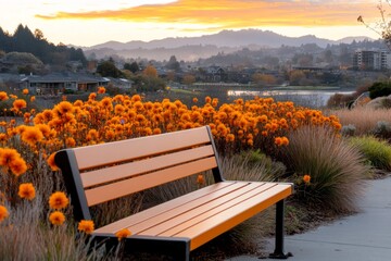 A vibrant community board displaying updates about upcoming events, placed in a local park