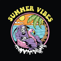 summer vibes illustration vector