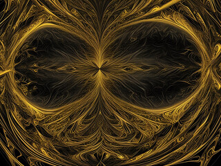 Abstract Golden Swirls Background. modern, technology design metal futuristic shiny steel three-dimensional