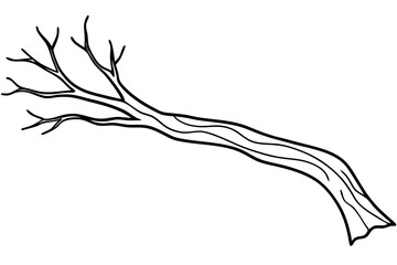 Chopped Thin Long Tree Trunk Branch with Bar - SVG Vector Illustration