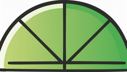 simple learning to draw a green semi circle