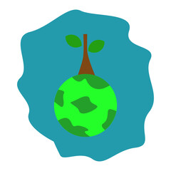 green earth, world ecology, global protection of nature, eco environment logo, globe with green trees