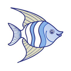 angelfish vector icon, aquarium fish vector illustration - simple illustration of angelfish perfect for logos, and aquarium fish-themed designs.