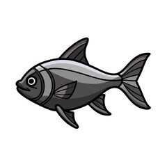 black skirt tetra fish vector icon, aquarium fish vector illustration - simple illustration of black skirt tetra fish perfect for logos, and aquarium fish-themed designs.